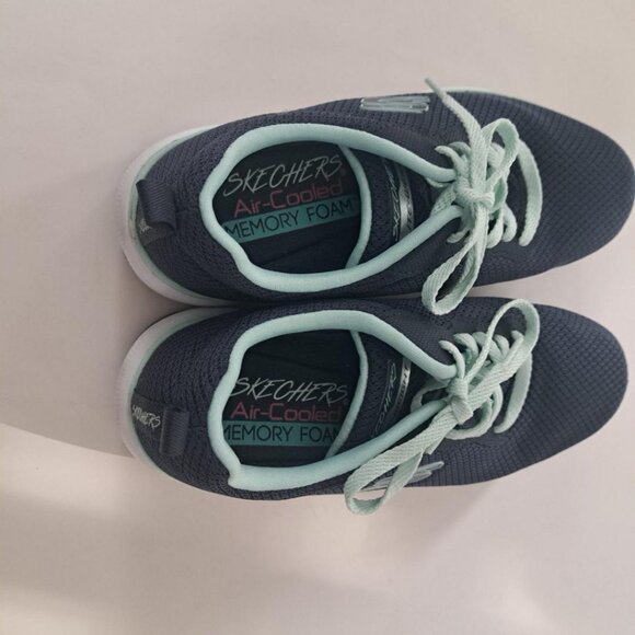 Air Cooled Memory Foam sketchers running shoes size 6.5 women navy teal - Picture 4 of 7